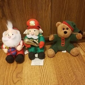 Holiday Plush Elf and Bear Toy Set - Green and Red